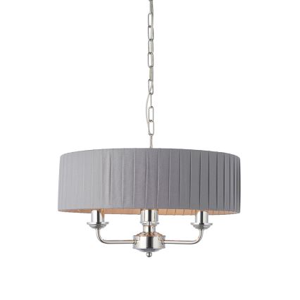 Endon 94394 - Lustr na řetězu HIGHCLERE 3xE14/40W/230V tmavě šedá/lesklý chrom