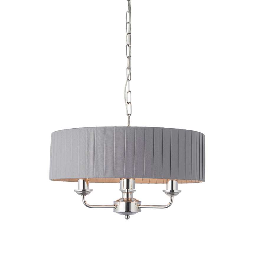 Endon 94394 - Lustr na řetězu HIGHCLERE 3xE14/40W/230V tmavě šedá/lesklý chrom