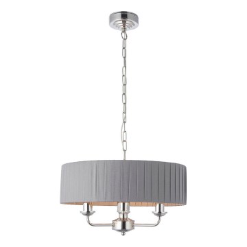 Endon 94394 - Lustr na řetězu HIGHCLERE 3xE14/40W/230V tmavě šedá/lesklý chrom pr. 45 cm