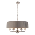 Endon 94397 - Lustr na řetězu HIGHCLERE 6xE14/40W/230V šedá/lesklý chrom pr. 35 cm