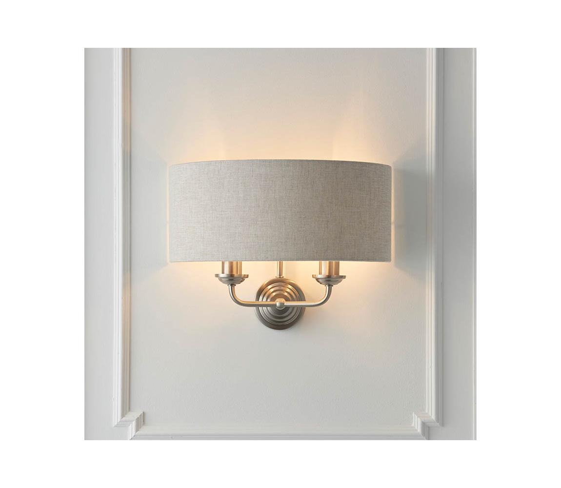 Endon 94403 - Nástěnné svítidlo HIGHCLERE 2xE14/40W/230V šedá/matný chrom 94403