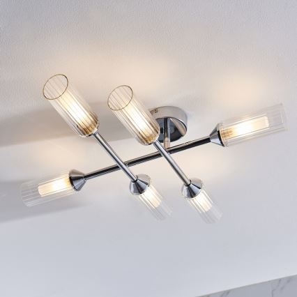 Endon 95045 - Koupelnový přisazený lustr NATORI 6xG9/3W/230V IP44 lesklý chrom
