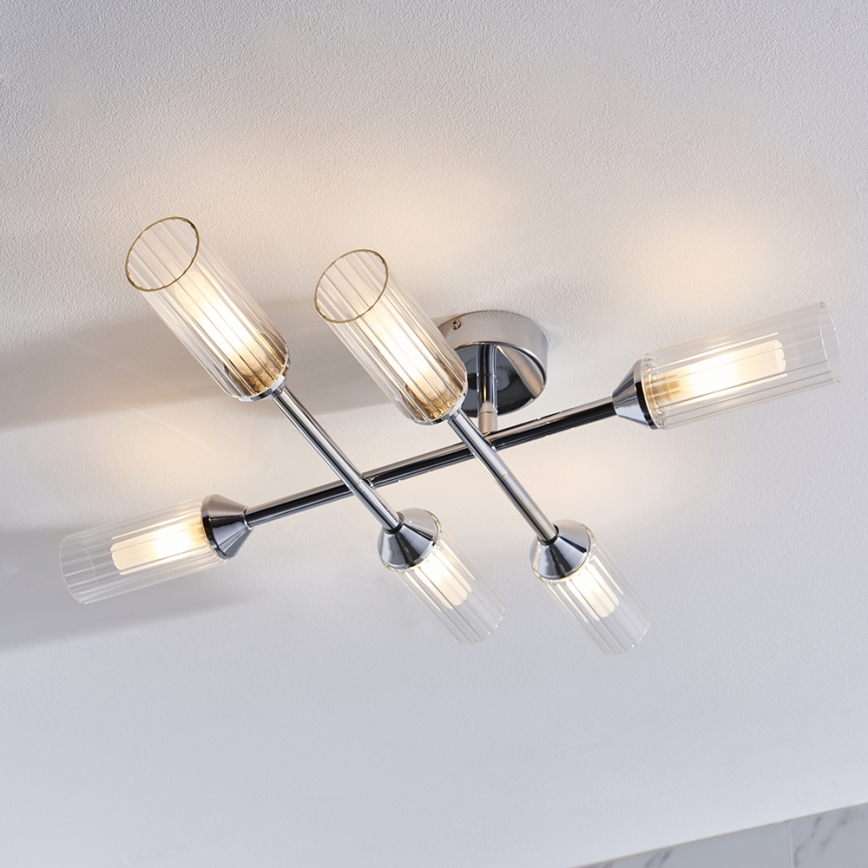 Endon 95045 - Koupelnový přisazený lustr NATORI 6xG9/3W/230V IP44 lesklý chrom