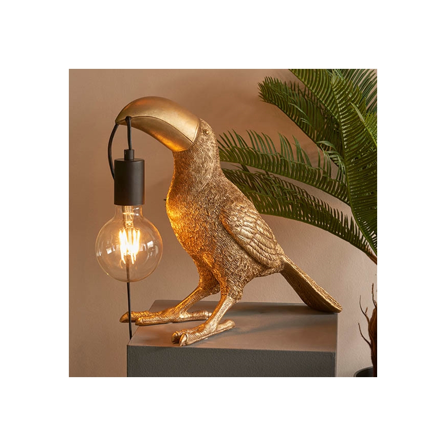 Endon 95077 - Stolní lampa TOCO TOUCAN 1xE27/10W/230V zlatá