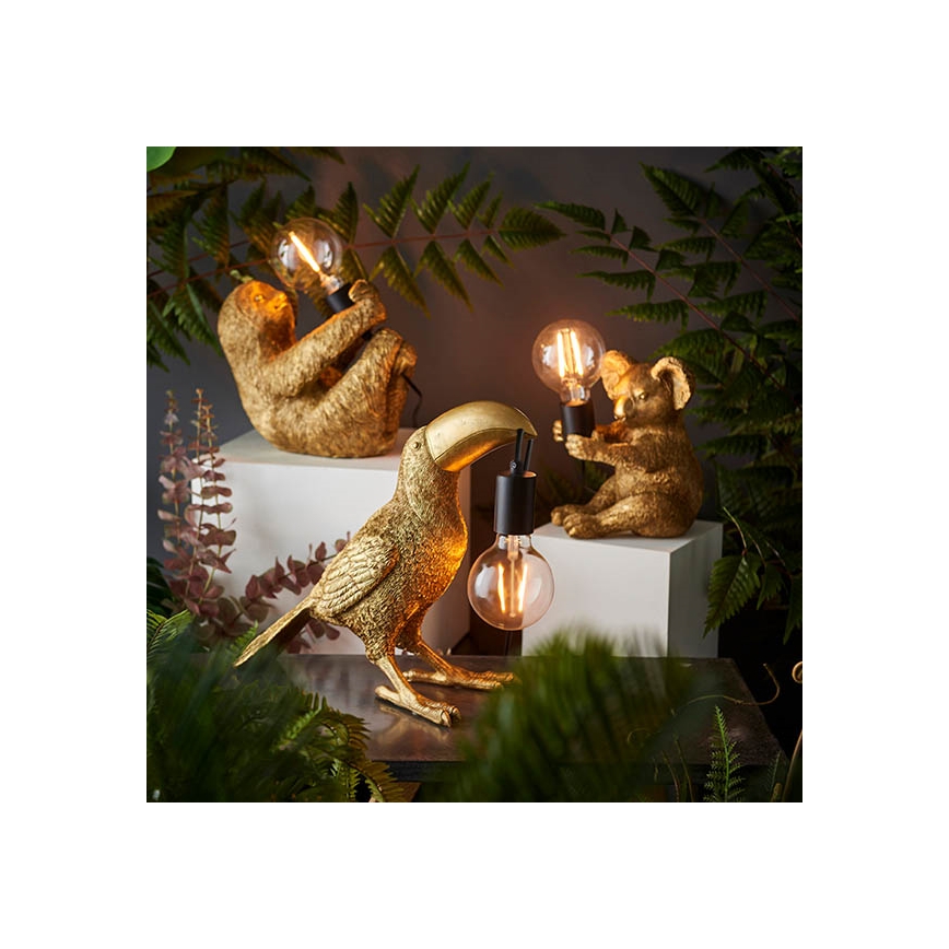 Endon 95077 - Stolní lampa TOCO TOUCAN 1xE27/10W/230V zlatá
