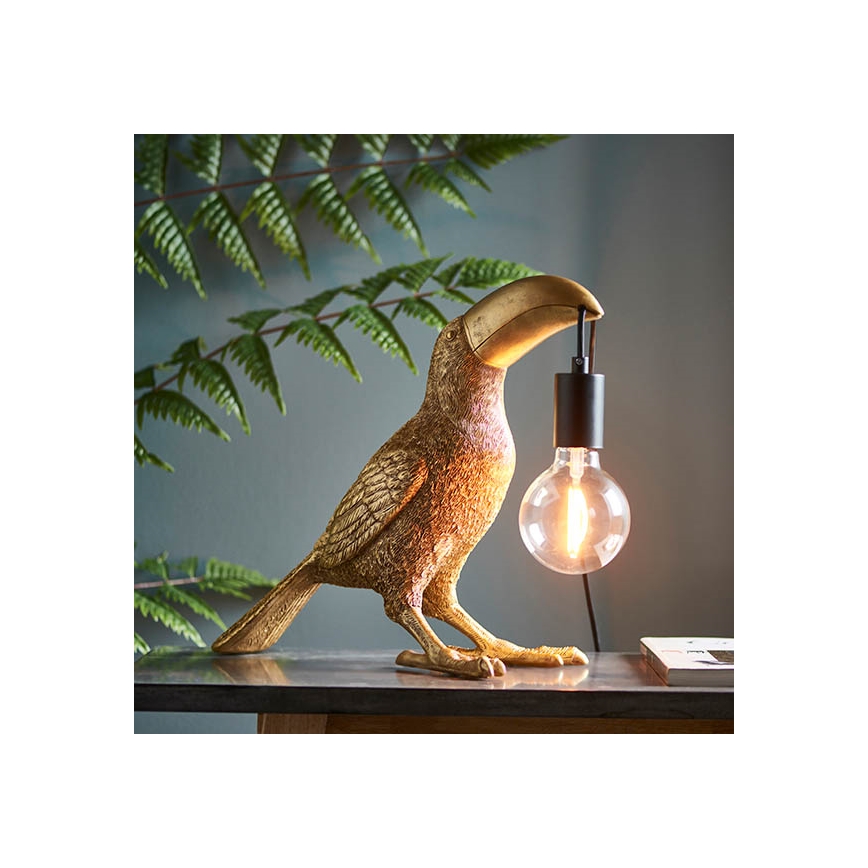 Endon 95077 - Stolní lampa TOCO TOUCAN 1xE27/10W/230V zlatá