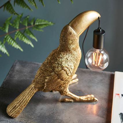 Endon 95077 - Stolní lampa TOCO TOUCAN 1xE27/10W/230V zlatá