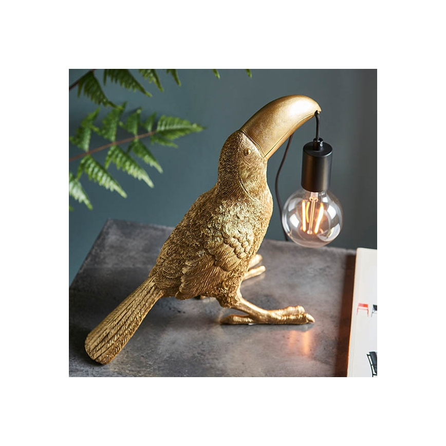 Endon 95077 - Stolní lampa TOCO TOUCAN 1xE27/10W/230V zlatá