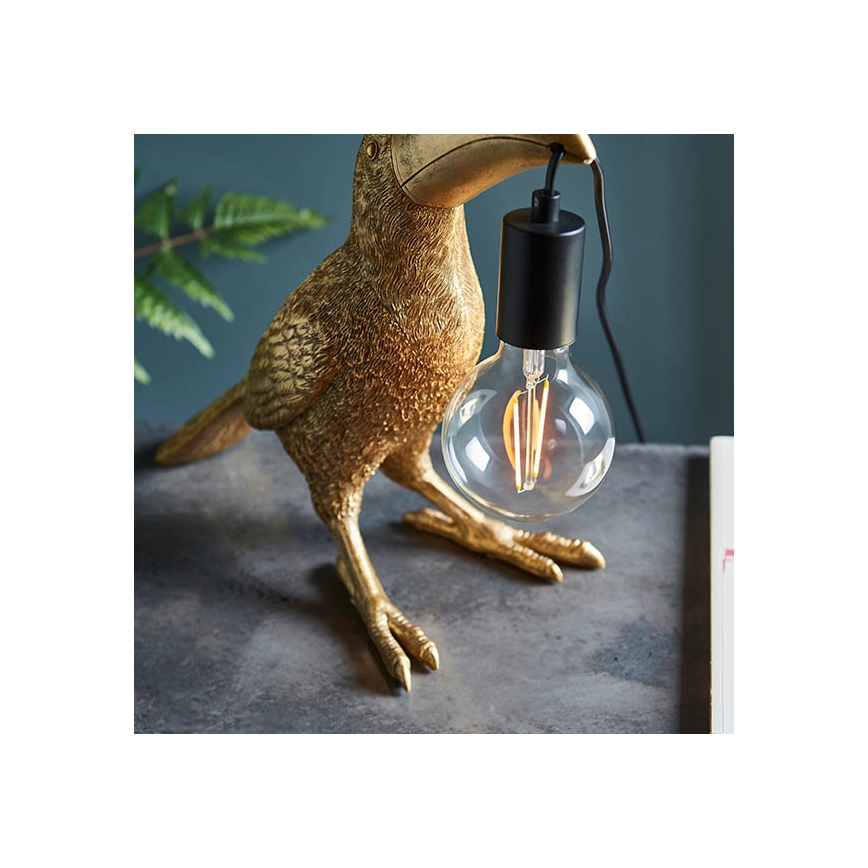 Endon 95077 - Stolní lampa TOCO TOUCAN 1xE27/10W/230V zlatá