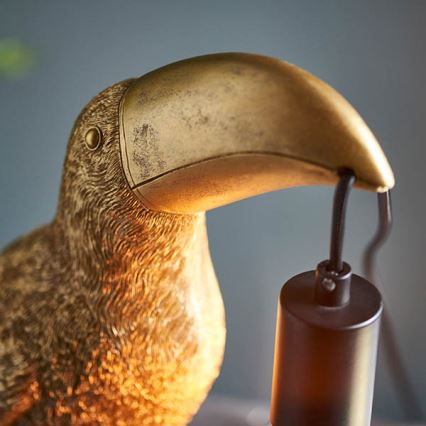 Endon 95077 - Stolní lampa TOCO TOUCAN 1xE27/10W/230V zlatá