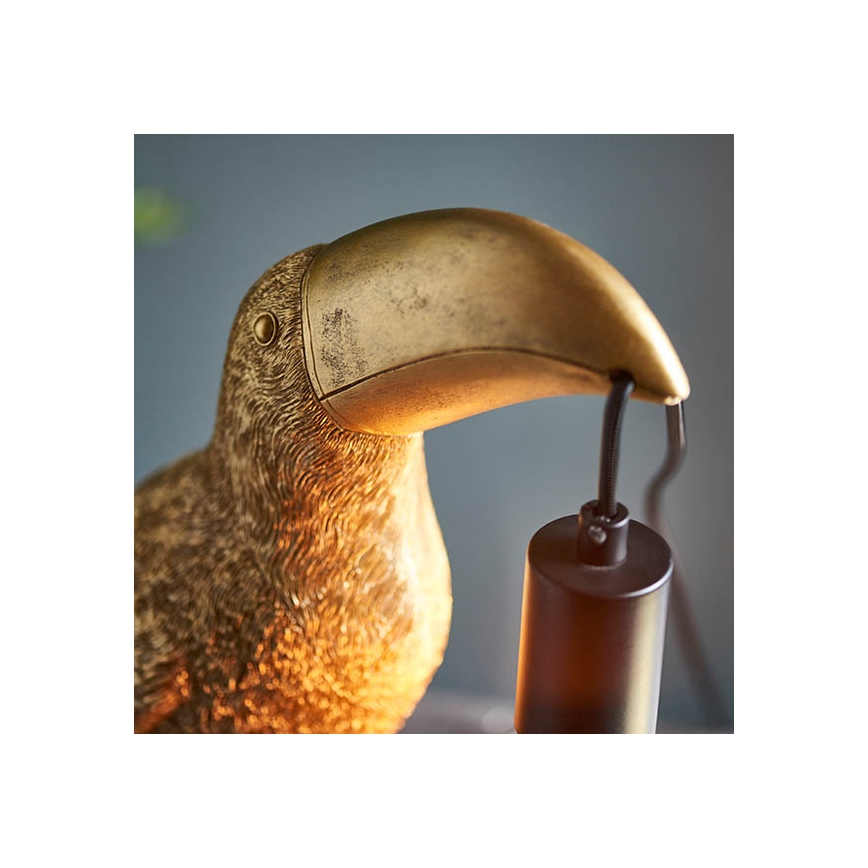 Endon 95077 - Stolní lampa TOCO TOUCAN 1xE27/10W/230V zlatá