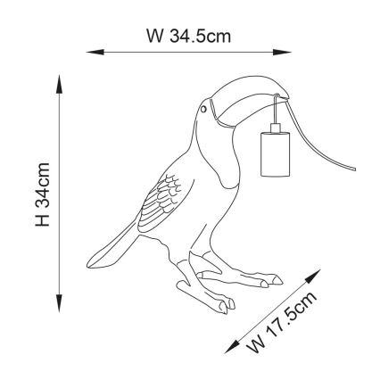Endon 95077 - Stolní lampa TOCO TOUCAN 1xE27/10W/230V zlatá