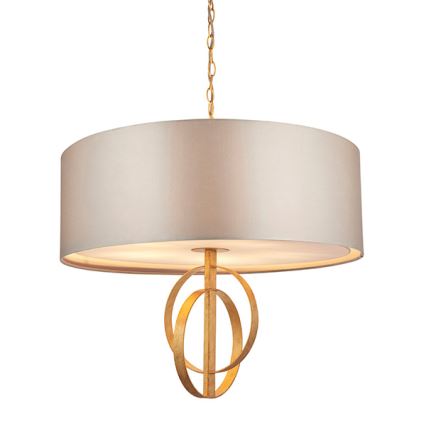 Endon 95211 - Lustr na řetězu 5xE27/10W/230V pr. 70 cm šedá/mosaz