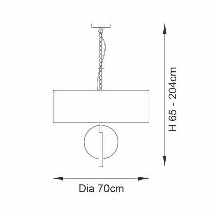 Endon 95215 - Lustr na řetězu 5xE27/10W/230V pr. 70 cm šedá