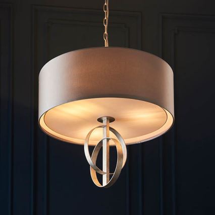Endon 95216 - Lustr na řetězu 3xE27/10W/230V pr. 60 cm šedá
