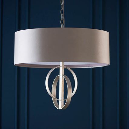 Endon 95216 - Lustr na řetězu 3xE27/10W/230V pr. 60 cm šedá