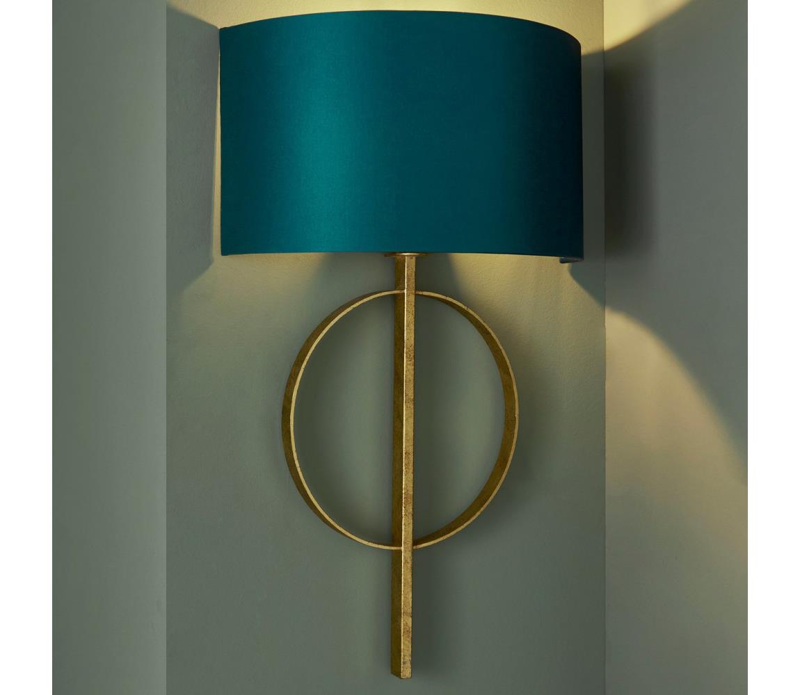 Endon 95218 - Nástěnná lampa 1xE27/10W/230V modrá/mosaz 95218