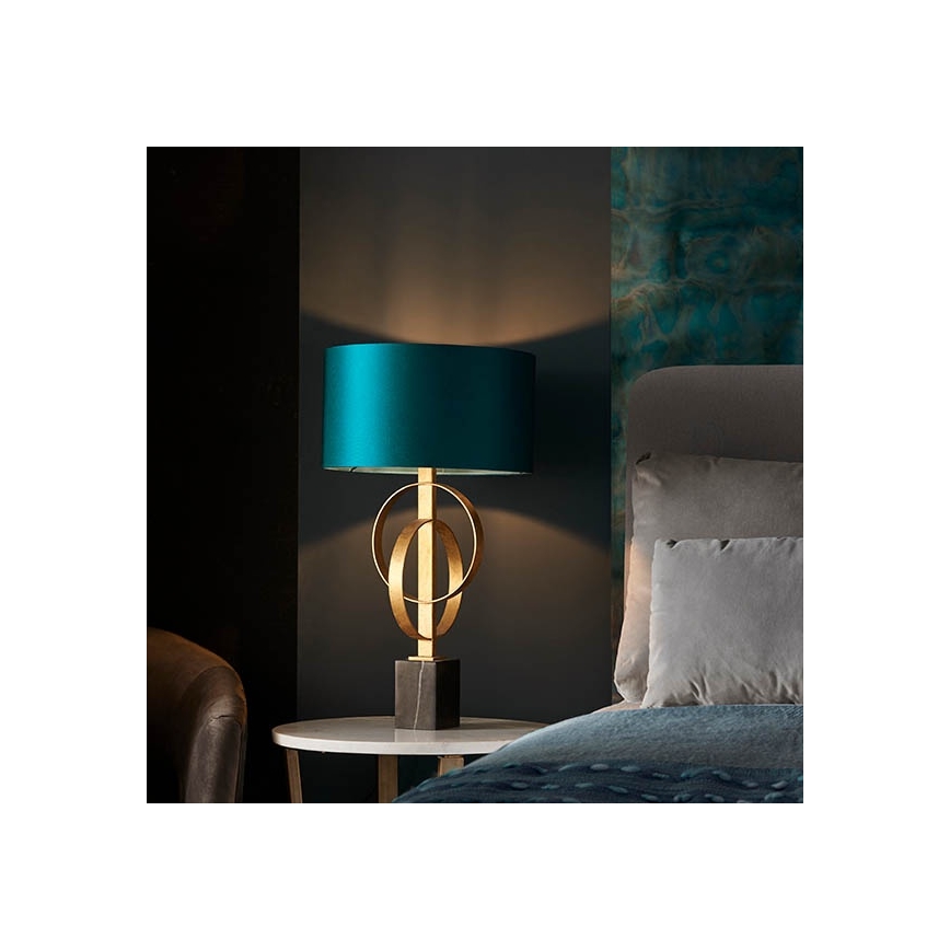 Endon 95221 - Stolní lampa 1xE27/10W/230V modrá/mosaz/černá