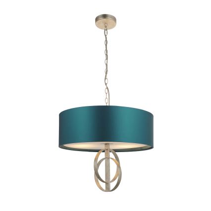 Endon 95224 - Lustr na řetězu 3xE27/10W/230V pr. 60 cm modrá/šedá