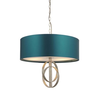 Endon 95224 - Lustr na řetězu 3xE27/10W/230V pr. 60 cm modrá/šedá
