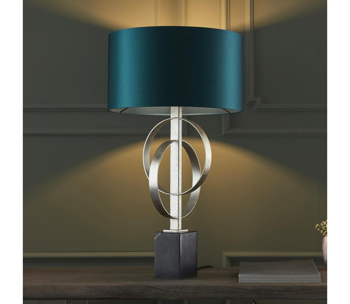 Endon 95225 - Stolní lampa 1xE27/10W/230V modrá/šedá/černá 95225 Modrá,Šedá,Patina