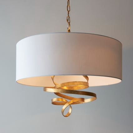 Endon 95268 - Lustr na řetězu 3xE14/6W/230V pr. 60 cm bílá/mosaz