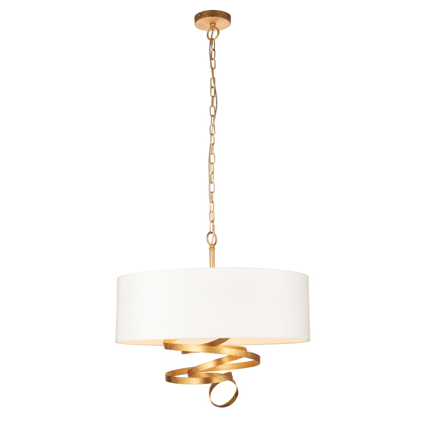 Endon 95268 - Lustr na řetězu 3xE14/6W/230V pr. 60 cm bílá/mosaz