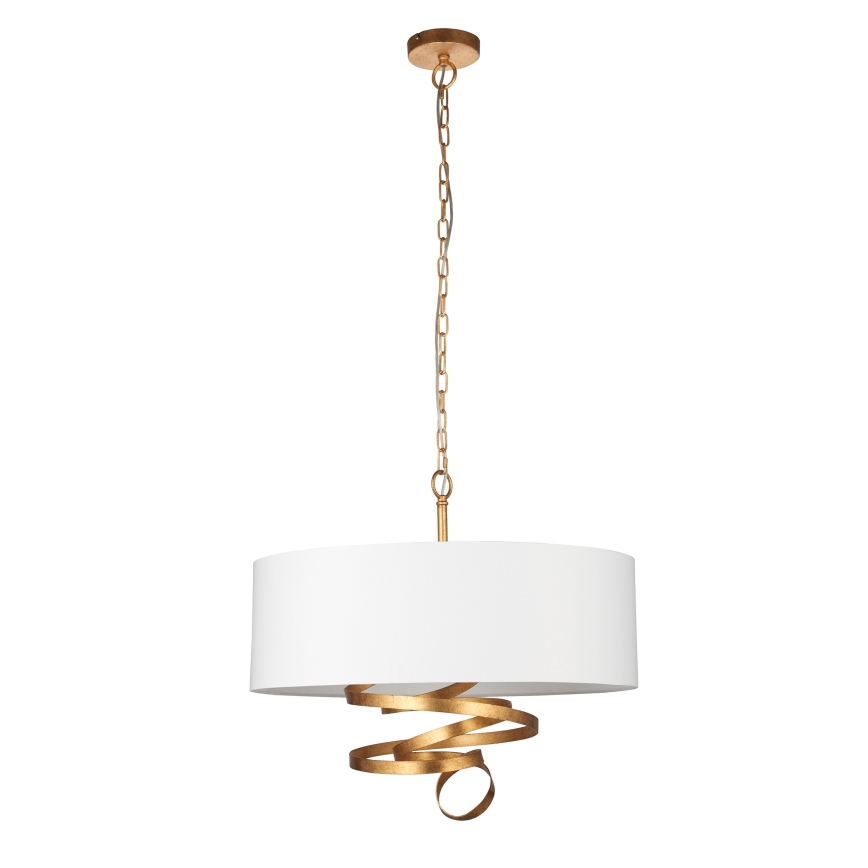 Endon 95268 - Lustr na řetězu 3xE14/6W/230V pr. 60 cm bílá/mosaz
