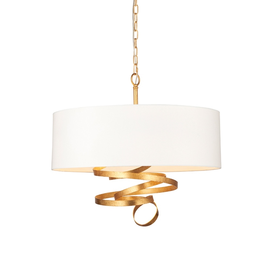 Endon 95268 - Lustr na řetězu 3xE14/6W/230V pr. 60 cm bílá/mosaz