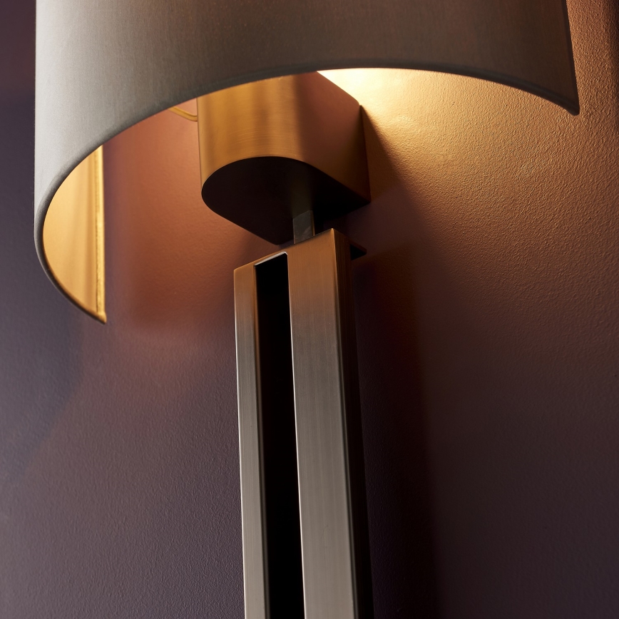 Endon 95449 - Nástěnná lampa 1xE27/10W/230V béžová/matný chrom