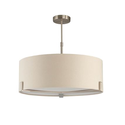 Endon 95834 - Lustr na tyči HAYFIELD 3xE27/40W/230V matný chrom/béžová