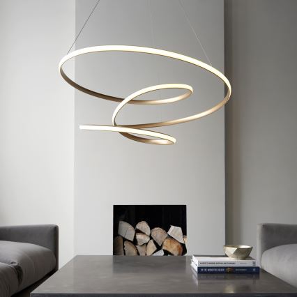 Endon 97639 - LED Stmívatelný lustr na lanku TWIRL LED/88W/230V 3000K zlatá