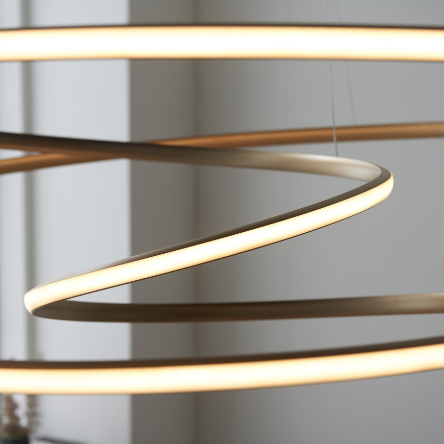 Endon 97645 - LED Stmívatelný lustr na lanku TWIRL LED/131W/230V 3000K zlatá