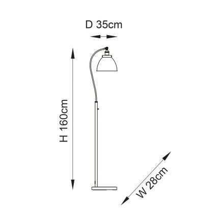Endon 98753 - Stojací lampa FRANKLIN 1xE27/10W/230V matný chrom/antracit