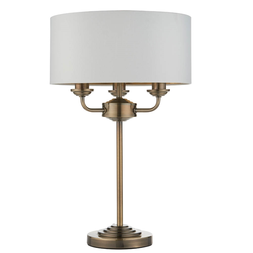 Endon 98932 - Stolní lampa HIGHCLERE 3xE14/18W/230V bílá/mosaz pr. 32 cm