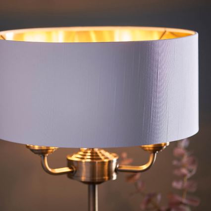 Endon 98932 - Stolní lampa HIGHCLERE 3xE14/18W/230V bílá/mosaz pr. 32 cm