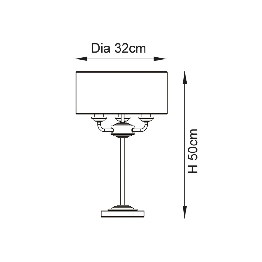 Endon 98932 - Stolní lampa HIGHCLERE 3xE14/18W/230V bílá/mosaz pr. 32 cm