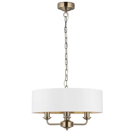 Endon 98934 - Lustr na řetězu HIGHCLERE 3xE14/40W/230V bílá/mosaz