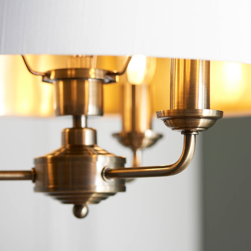 Endon 98934 - Lustr na řetězu HIGHCLERE 3xE14/40W/230V bílá/mosaz