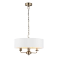 Endon 98934 - Lustr na řetězu HIGHCLERE 3xE14/40W/230V bílá/mosaz pr. 45 cm
