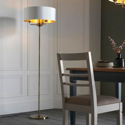 Endon 98935 - Stojací lampa HIGHCLERE 3xE14/40W/230V bílá/mosaz pr. 47 cm