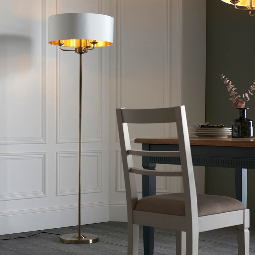 Endon 98935 - Stojací lampa HIGHCLERE 3xE14/40W/230V bílá/mosaz pr. 47 cm
