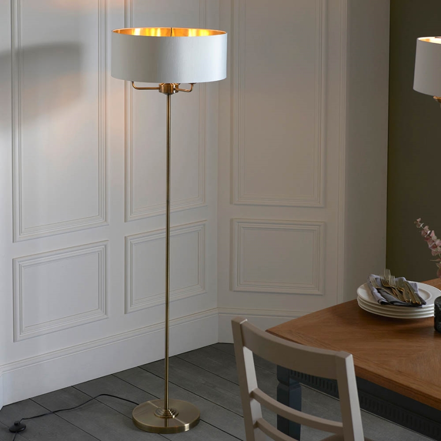 Endon 98935 - Stojací lampa HIGHCLERE 3xE14/40W/230V bílá/mosaz pr. 47 cm