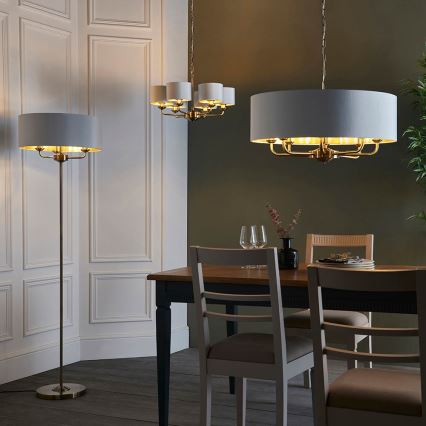 Endon 98935 - Stojací lampa HIGHCLERE 3xE14/40W/230V bílá/mosaz pr. 47 cm