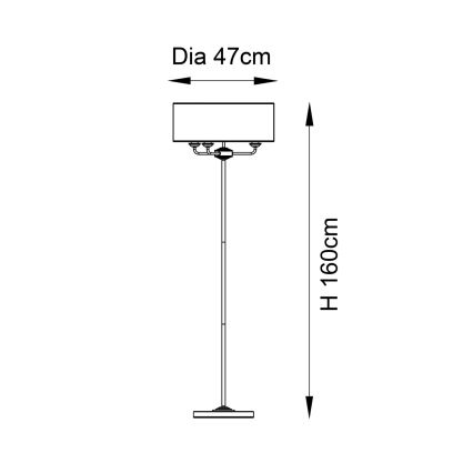 Endon 98935 - Stojací lampa HIGHCLERE 3xE14/40W/230V bílá/mosaz pr. 47 cm