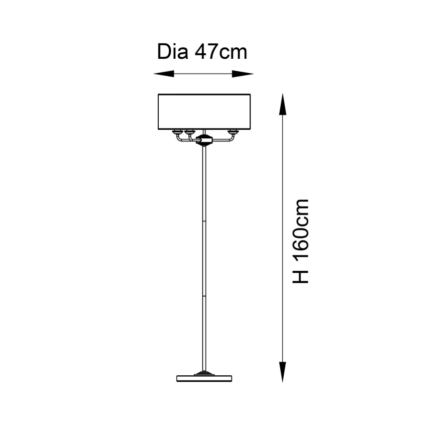 Endon 98935 - Stojací lampa HIGHCLERE 3xE14/40W/230V bílá/mosaz pr. 47 cm