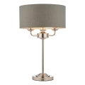Endon 99149 - Stolní lampa HIGHCLERE 3xE14/18W/230V šedá/lesklý chrom pr. 32 cm