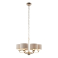 Endon 99151 - Lustr na řetězu HIGHCLERE 6xE14/28W/230V šedá/matný chrom pr. 53 cm