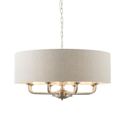 Endon 99152 - Lustr na řetězu HIGHCLERE 8xE14/40W/230V šedá/matný chrom pr. 70 cm