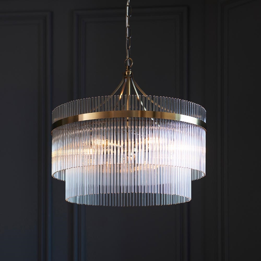 Endon 99166 - Lustr na řetězu MARIETTA 5xE14/7W/230V mosaz/čirá